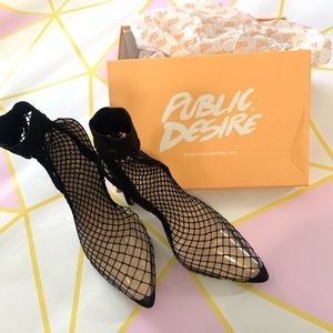 Fishnet Clear PVC Heels